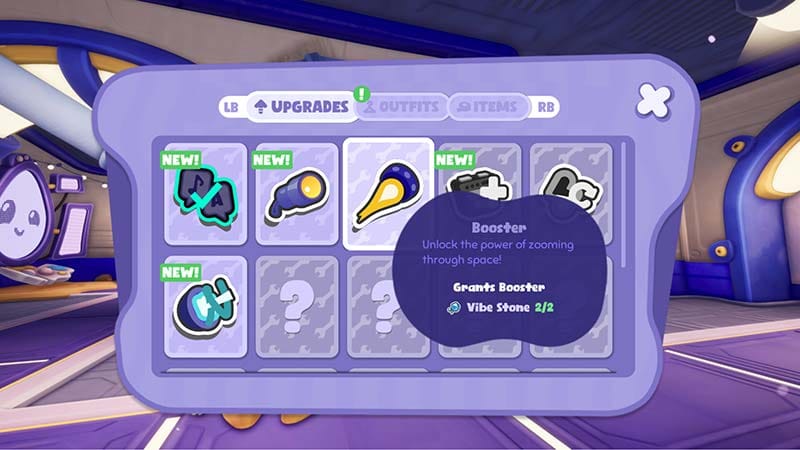 Character interaction screen inside a populated town area in space