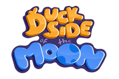 Duck Side of the Moon logo with stylized space-themed duck artwork