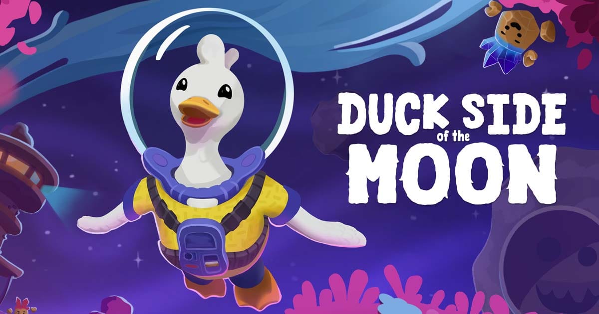 Promotional artwork showing Doug exploring a cozy galaxy with his spaceship