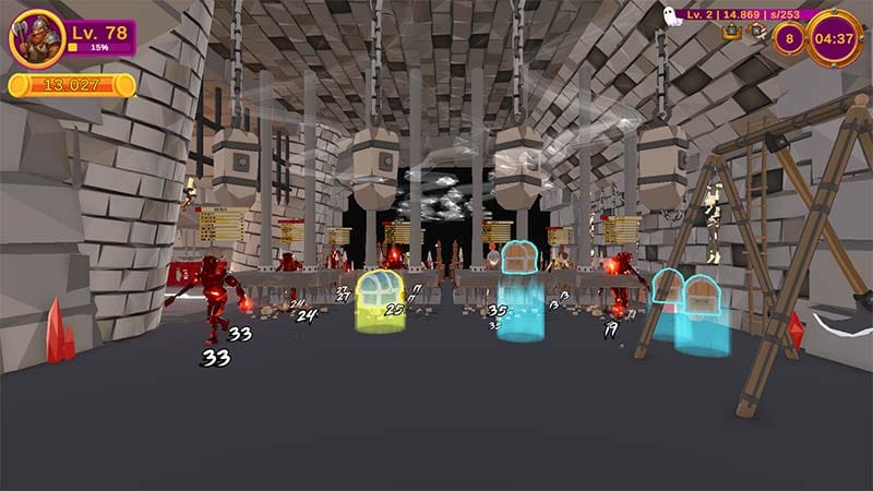 Dungeon environment with placed traps designed to capture and defeat intruders