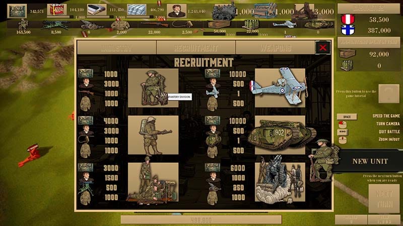 Battlefield view featuring vehicles and advanced military forces