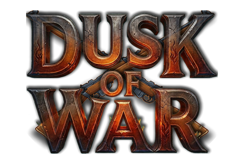 Official logo for DUSK OF WAR featuring the game title artwork