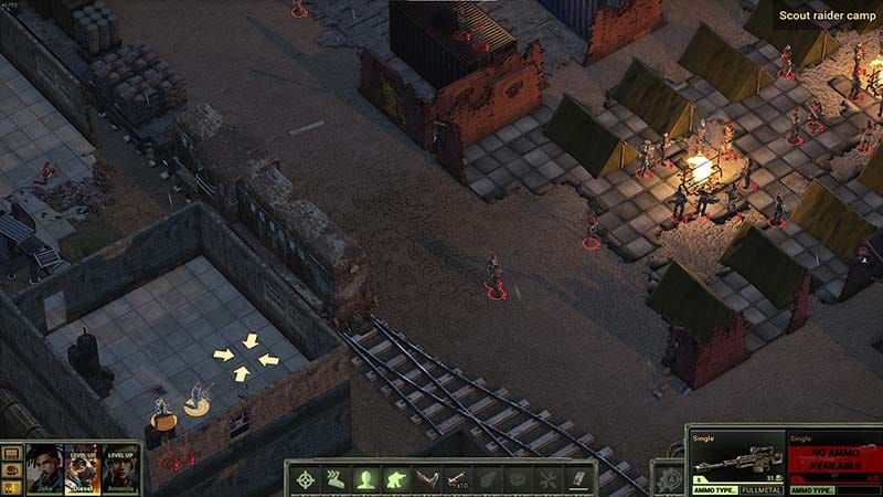 Gameplay scene featuring squad using traps and turrets during combat