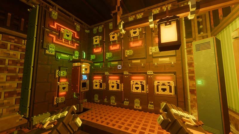 Gameplay view showing underground exploration with mining tools and environmental hazards