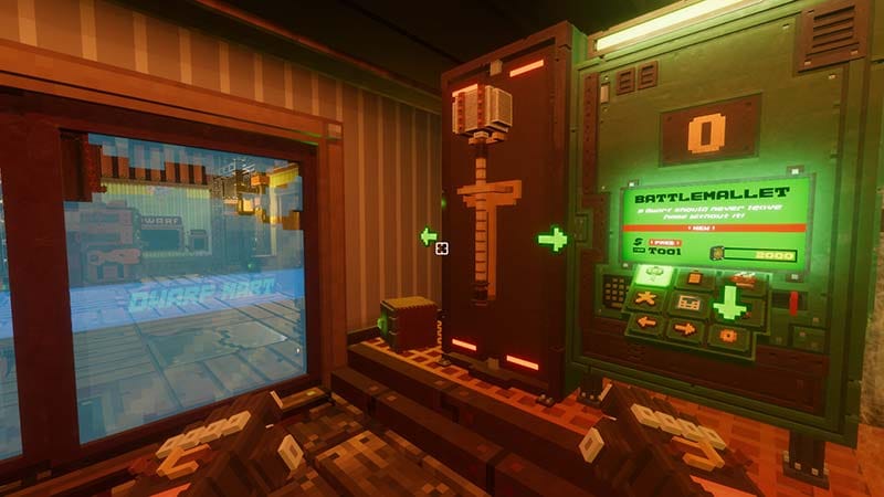 Gameplay scene showing first-person exploration through a dangerous underground mine