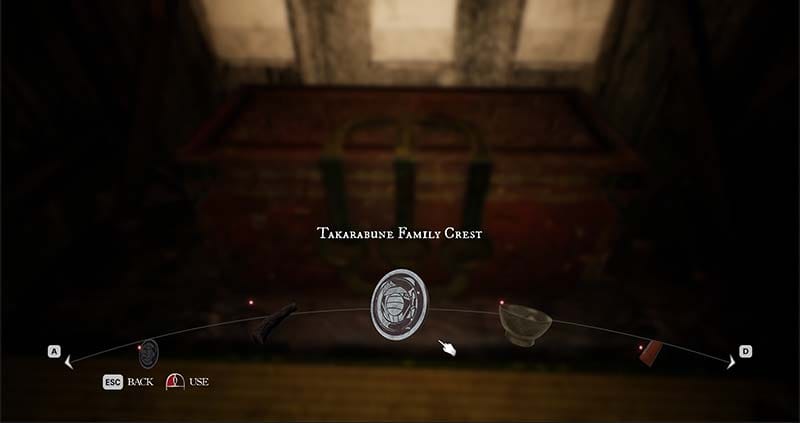 Gameplay view featuring a dark mansion and surrounding supernatural environment