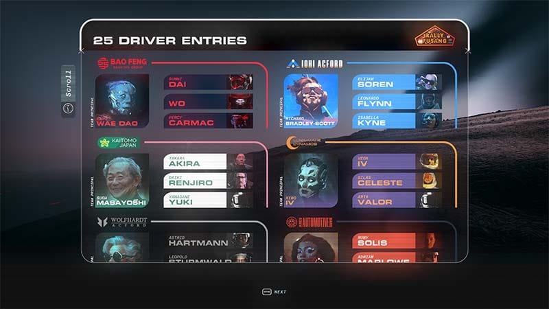 Vehicle tuning interface showing adjustments for off-road rover performance