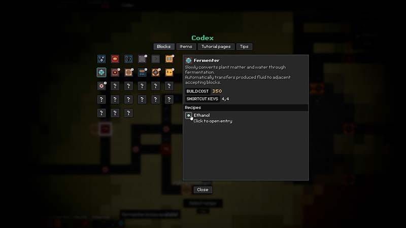 Gameplay view of automated factory operations running across a growing production network
