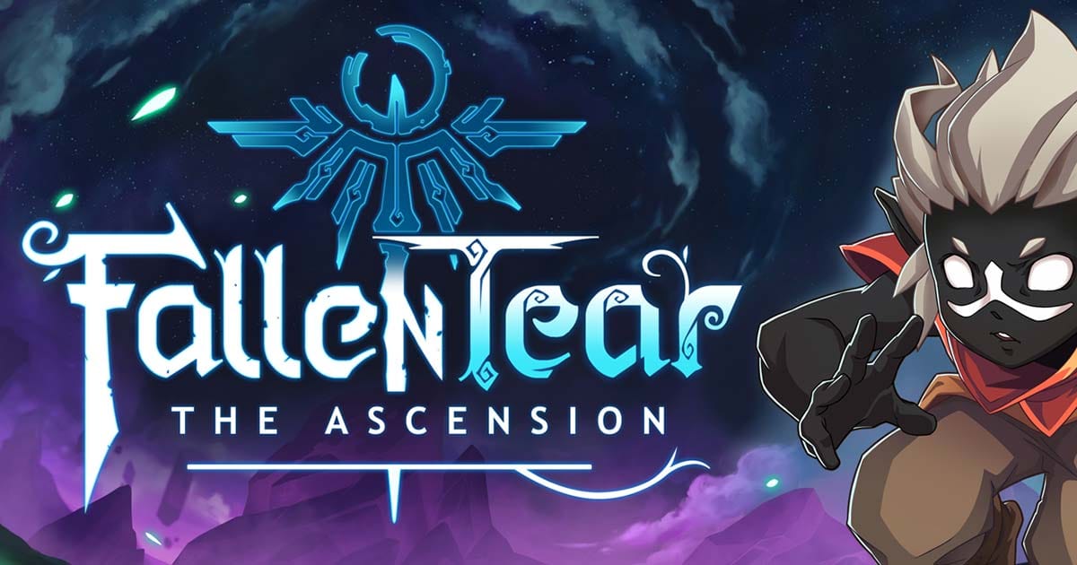 Fallen Tear The Ascension key art featuring the anime style Metroidvania world and protagonist Hira
