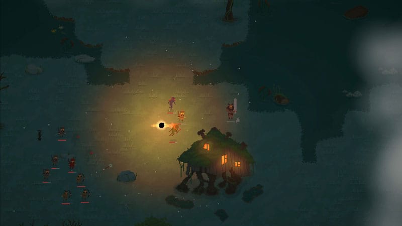 Gameplay interface showing weapon loadout and elemental rune build menu