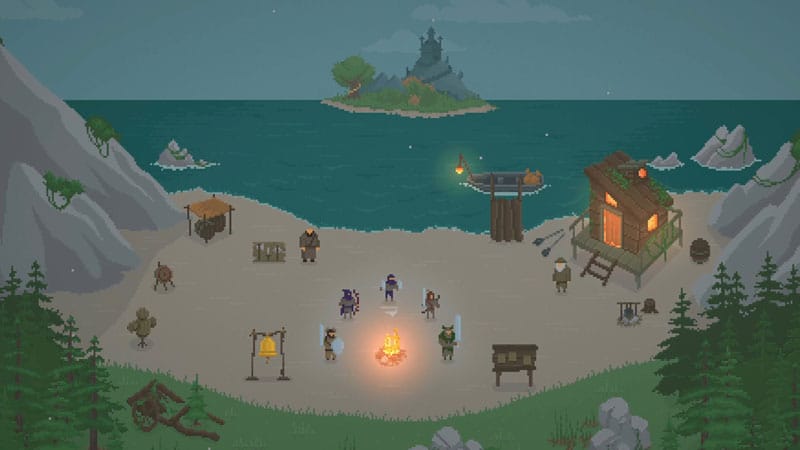 Local co-op gameplay showing two characters fighting enemies together