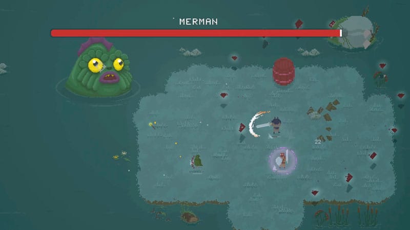 Boss encounter scene in a dark castle environment with intense combat