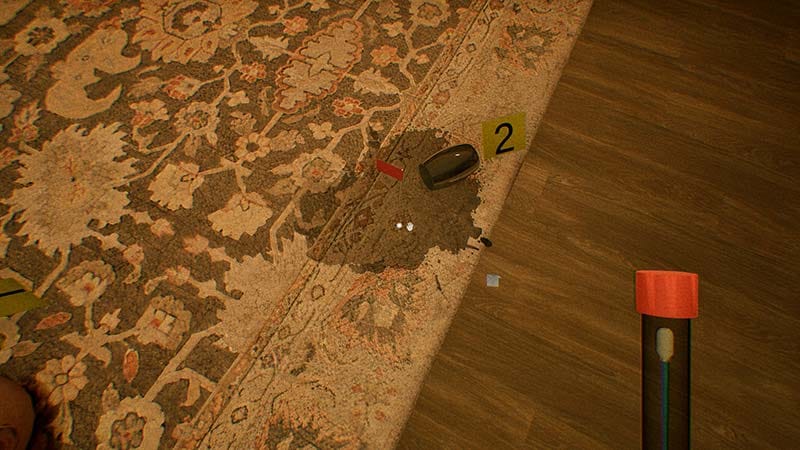 Investigation gameplay environment with detailed forensic examination systems