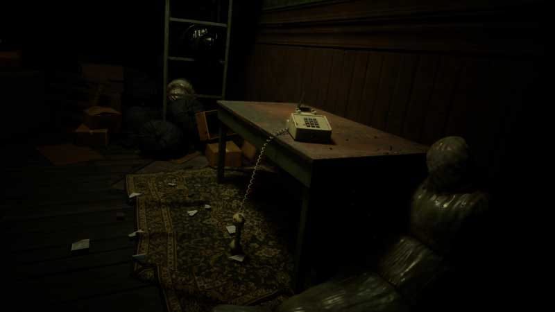 Close-up environmental detail revealing narrative clues in the forest setting