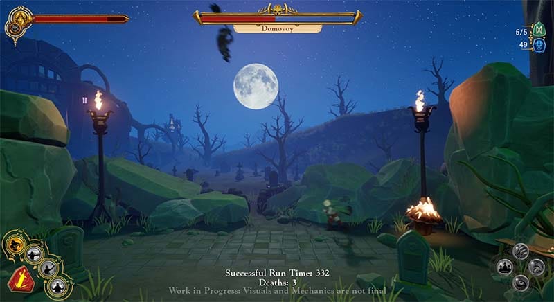 Rune upgrade interface showing progression nodes and unlocked abilities