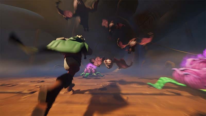 Combat interface during a forest encounter with mythic creatures