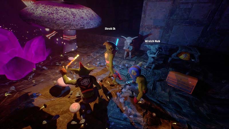 Deep mine biome environment showing darker underground area with increased hazards