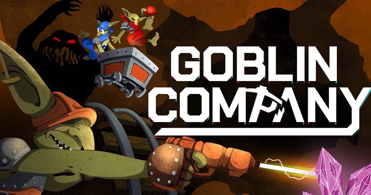 Promotional artwork showing Goblin miners exploring a destructible underground cave system