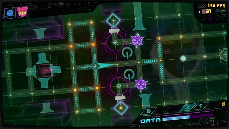 GRIDbeat gameplay exploring cyberpunk maze solving puzzles with music timed navigation