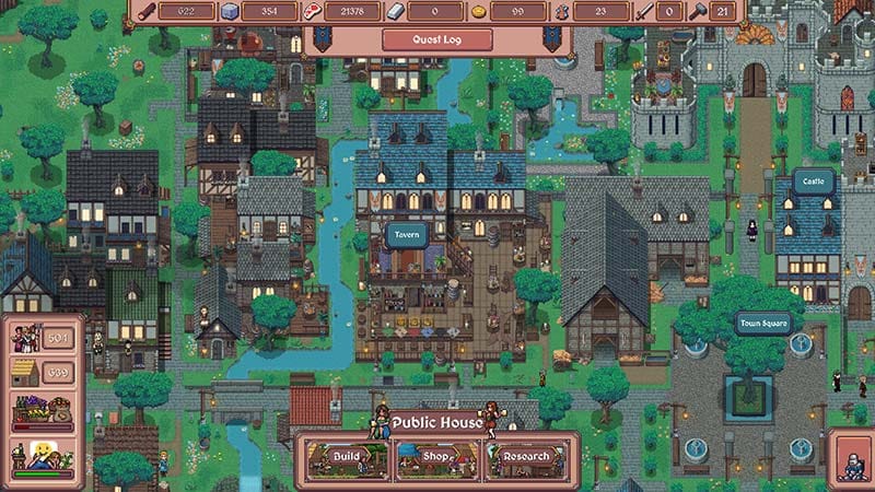 Interface screen displaying kingdom management and gameplay information