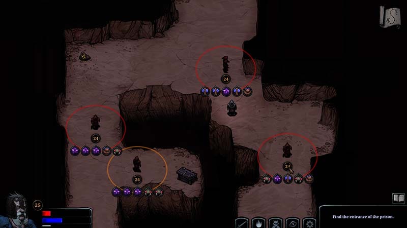 Gameplay scene featuring a boss encounter in a dark fantasy dungeon