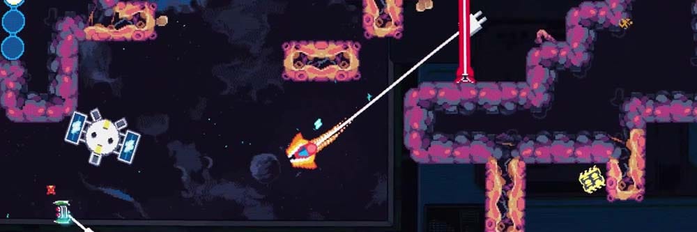 Banner image showing space combat and tether mechanic gameplay environment