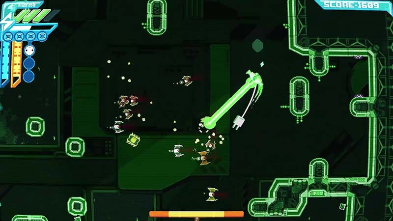 High intensity swarm combat with multiple enemies on screen
