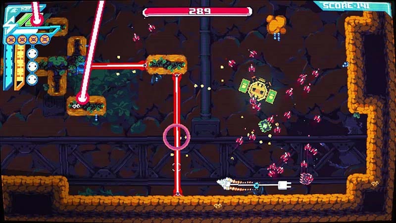 Action gameplay with projectile shooting and dodging enemy fire