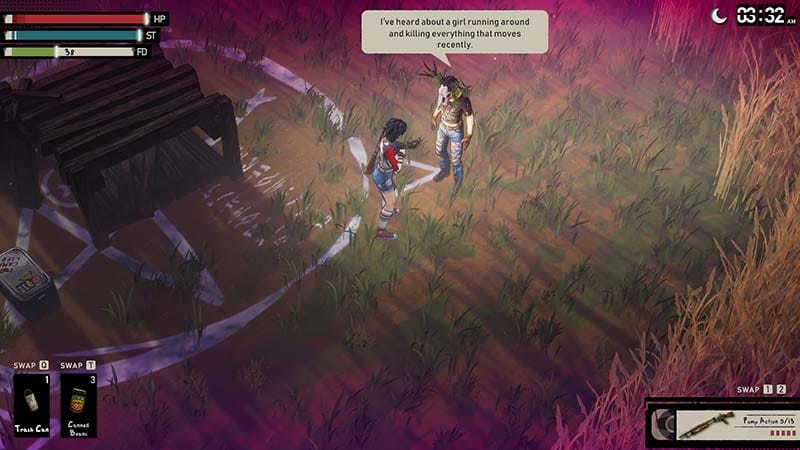 Player from I Hate This Place conversing with an NPC