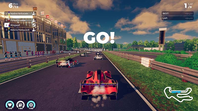 Multiplayer racing scene in iRacing Arcade by Original Fire Games.