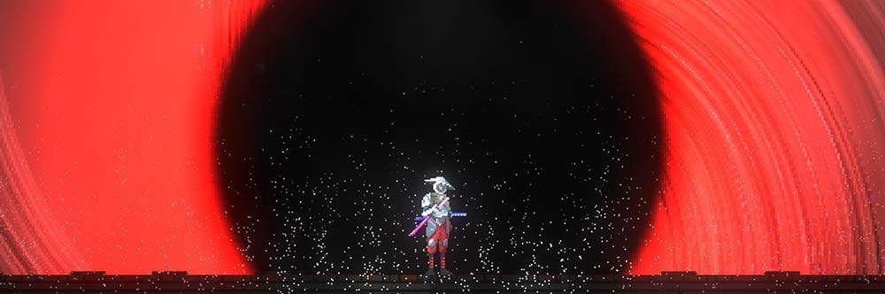 Promotional banner for Katanaut highlighting roguelite action and exploration.