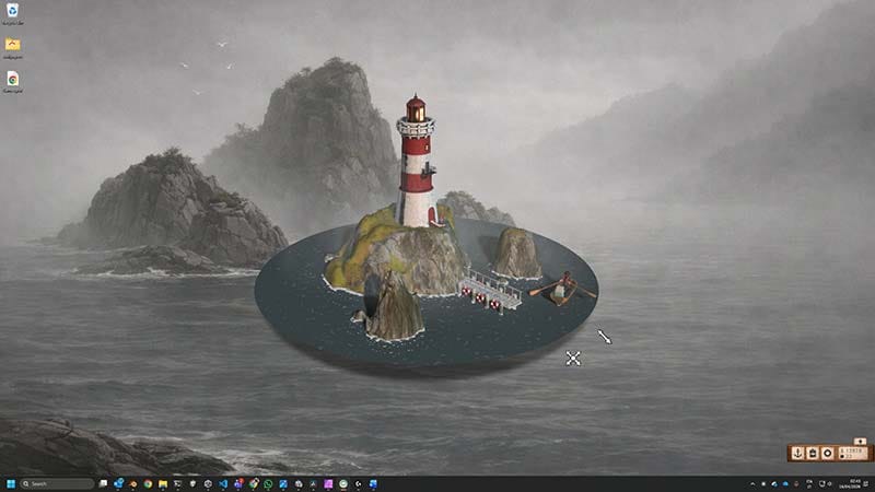 Calm gameplay scene showing early exploration with limited equipment