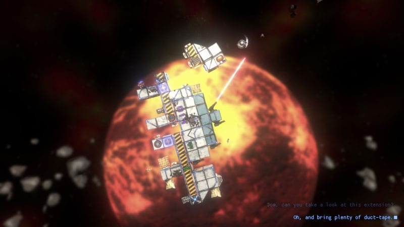 Orbital shipbuilding mission showing precise module positioning in open space