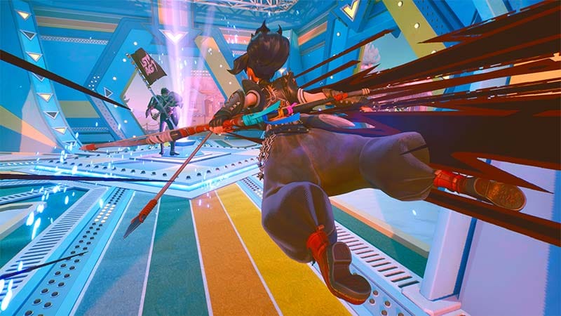 Environment view of a canyon map with vertical paths and cover areas