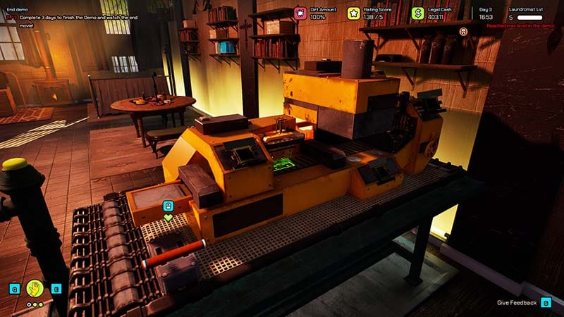 Interface screen showing financial management and operational controls in Laundering Simulator