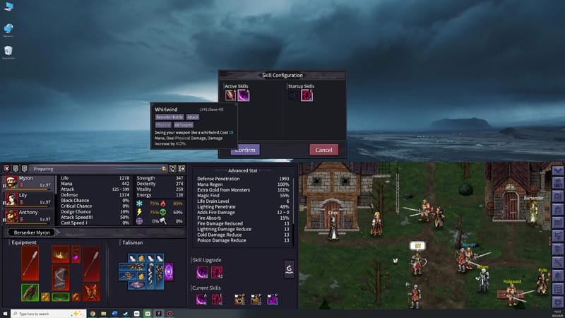 Gameplay screen from Loot of Baal featuring inventory and equipment management