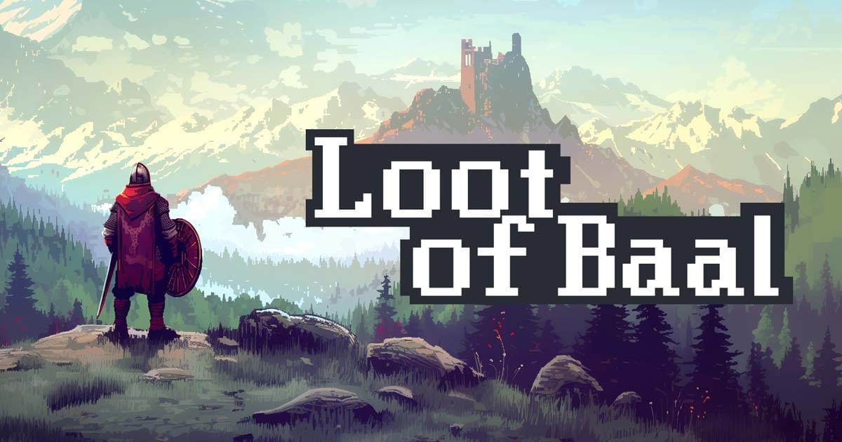 Key art for Loot of Baal featuring a demon hunting party in a fantasy idle RPG world