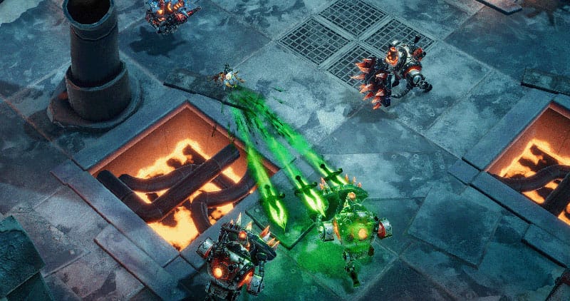 Gameplay screenshot showing isometric roguelite combat in Lost in Random The Eternal Die