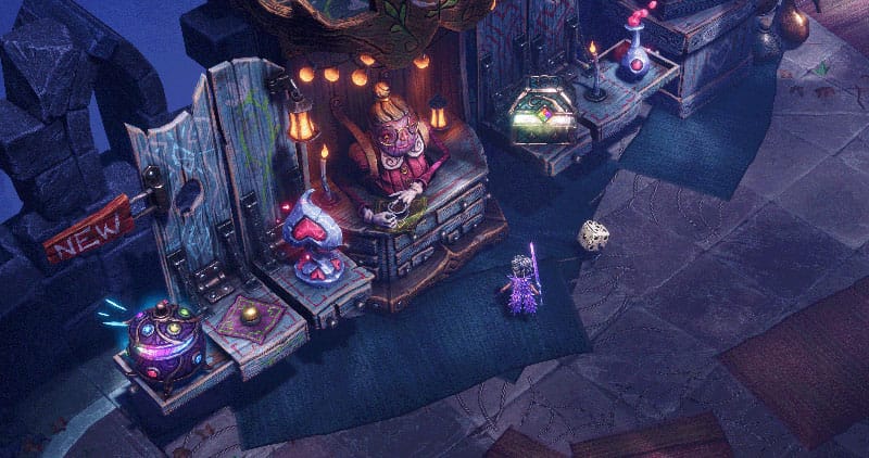 Gameplay screenshot depicting dice combat and action roguelite gameplay in Lost in Random The Eternal Die