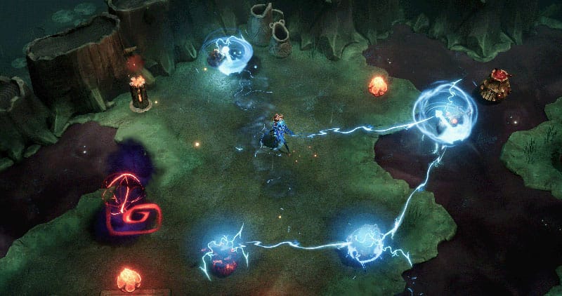 Gameplay screenshot showing exploration and combat in Lost in Random The Eternal Die