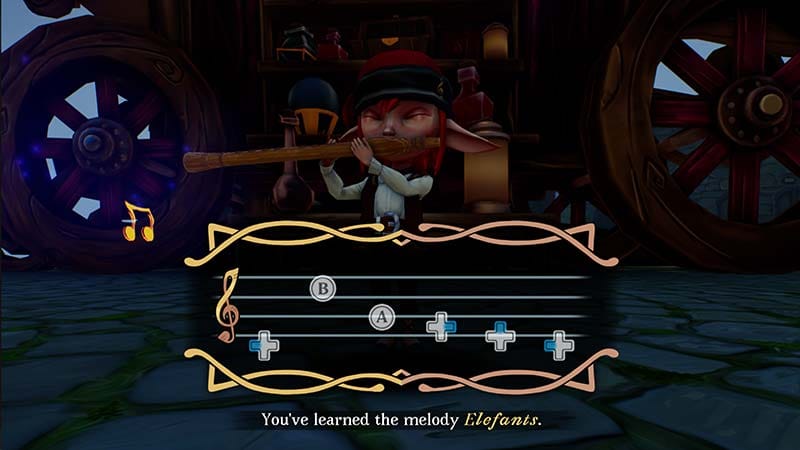 Solving environmental puzzles with melodies in Manairons story-rich game