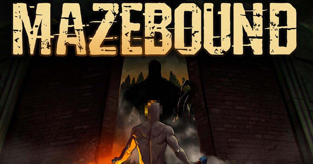 Mazebound artwork showing a character exploring a dangerous survival maze
