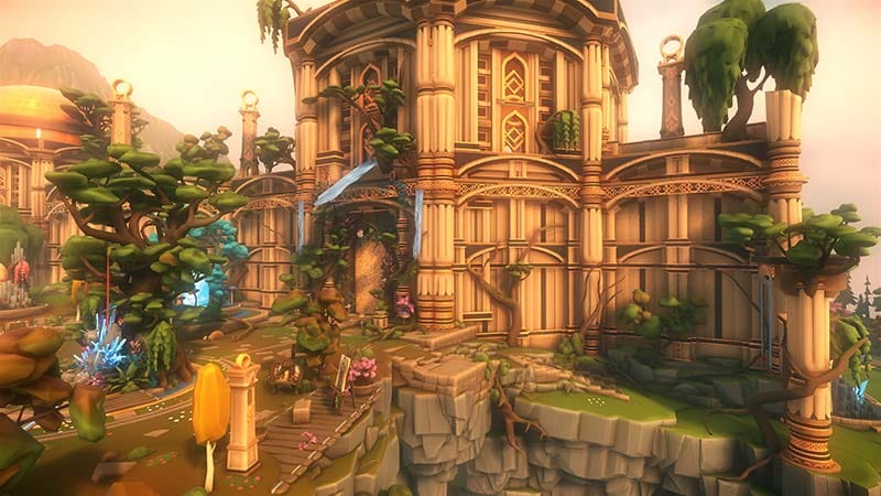 Close traversal view showing precise aerial movement in a stylized abstract environment