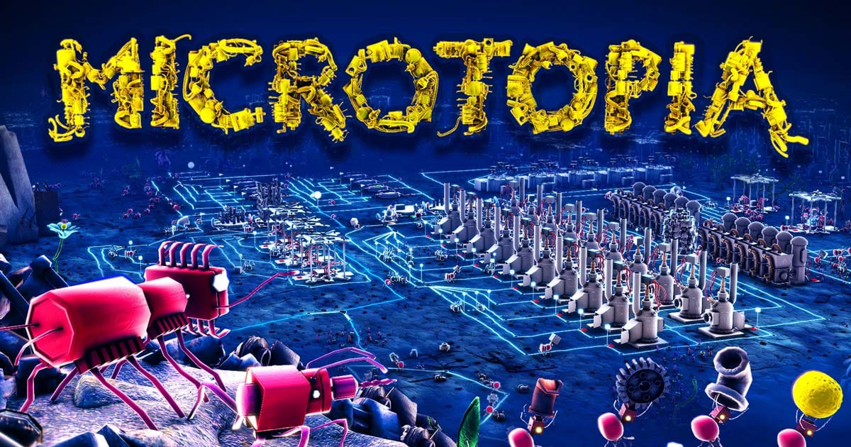 Promotional scene of robot ants managing logistics across a scrap-filled world