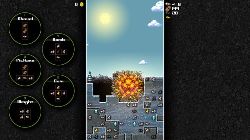 Mineshaft desert biome gameplay with limited resources and strategic puzzle planning