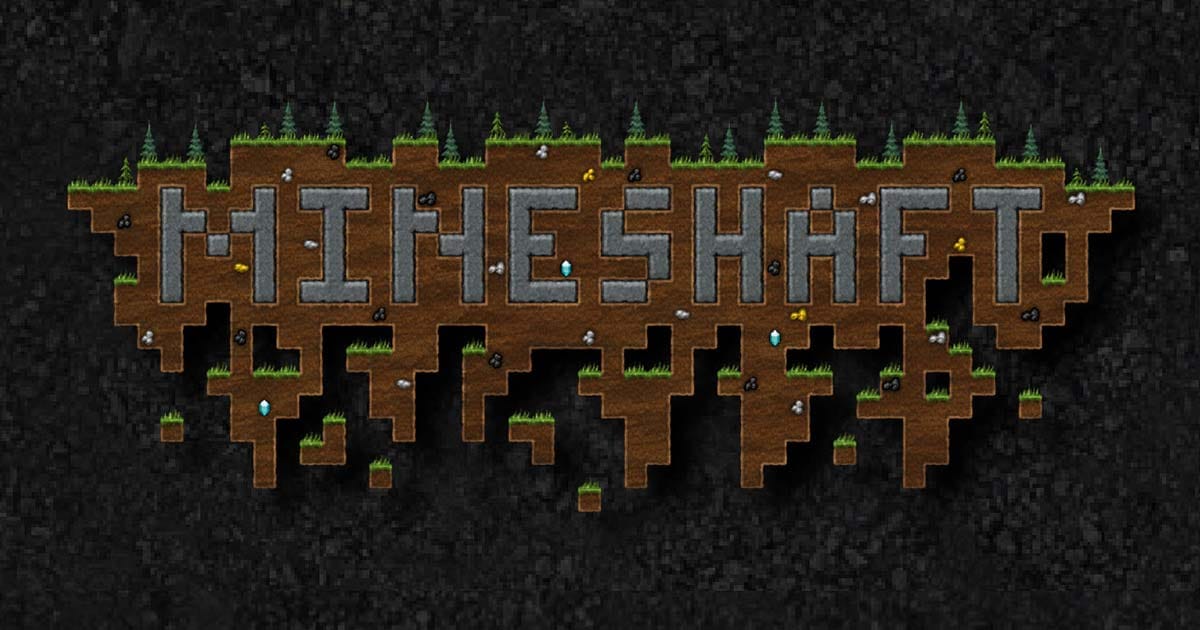 Key art showing a mining environment with falling blocks and tools in Mineshaft