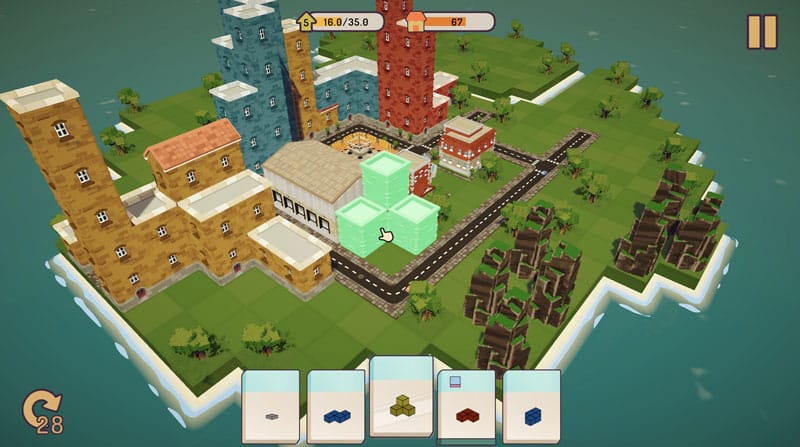 Developed city view with expanded road networks and population growth