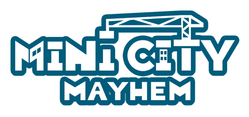 Mini City: Mayhem title logo for time-based city building strategy game