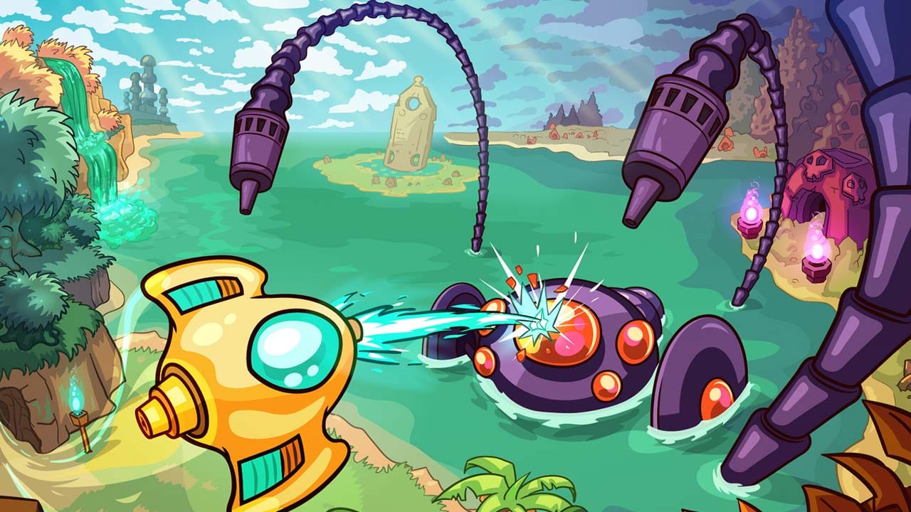 Promotional key art showing the colorful world of Minishoot' Adventures by SoulGame Studio.
