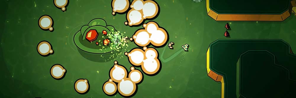 Promotional banner artwork for Minishoot' Adventures by SoulGame Studio and IndieArk.